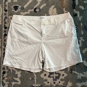 Lane Bryant white jean shorts